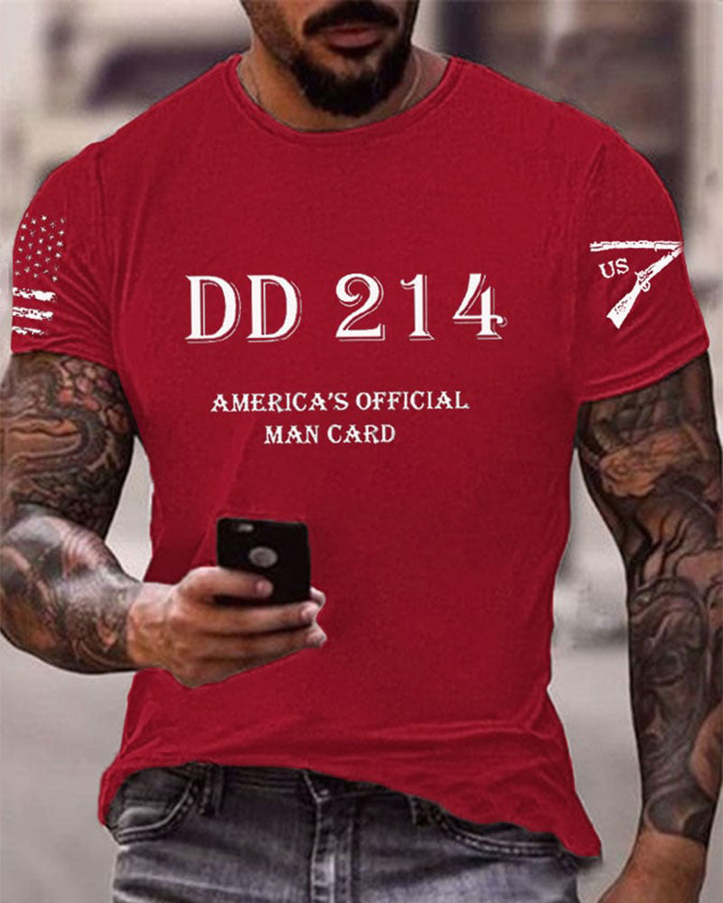 Men's DD214 America's Official Man Card Printed Casual T-Shirt 2024 f/w spring summer t-shirts man Veterans Day