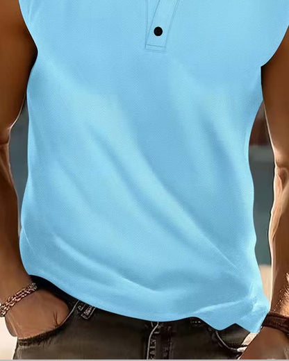 Men's Henry Solid Color Sports Tank Top