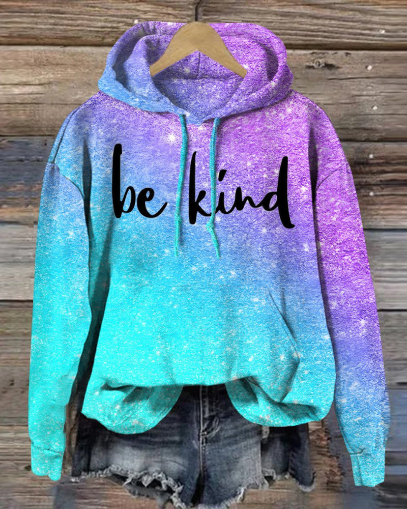 Mental Health Awareness Inspirational Be Kind Print Casual Hoodie 2024 f/w hoodies mental health