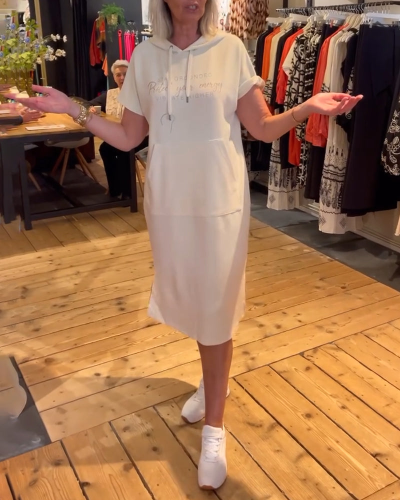 Kleid mit Sports-Schriftzug-Print