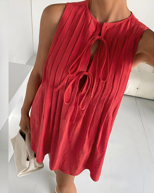 Sleeveless Strappy A-Line Short Dress