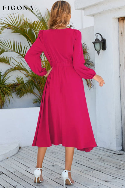 Twisted Long Sleeve Midi Dress clothes dresses H.Y.G@E long sleeve dresses Ship From Overseas Shipping Delay 09/29/2023 - 10/03/2023 trend