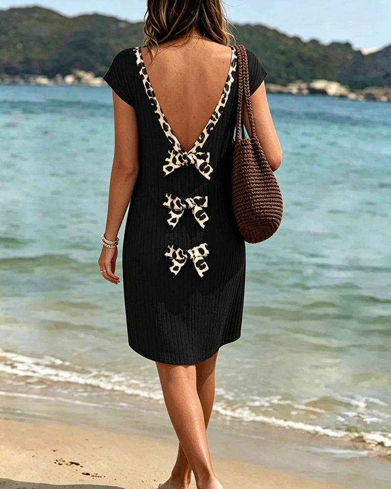 Open Back Bow Fashion Dress
