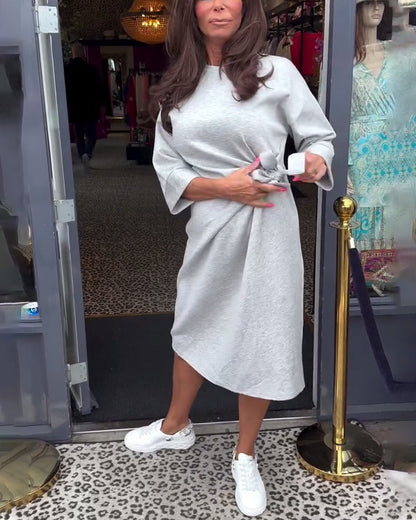 Half Sleeve Twist Casual Dress