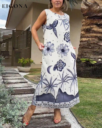 Sleeveless casual printed dress casual dresses Summer