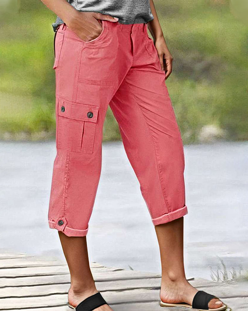 Pantaloni cargo casual a sette punti