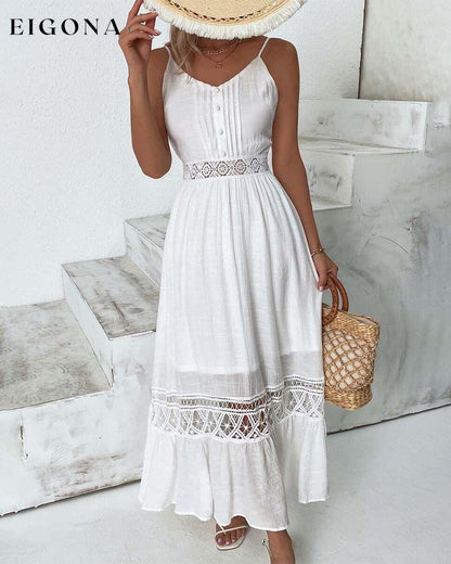 Solid color elegant lace suspender dress casual dresses party dresses summer