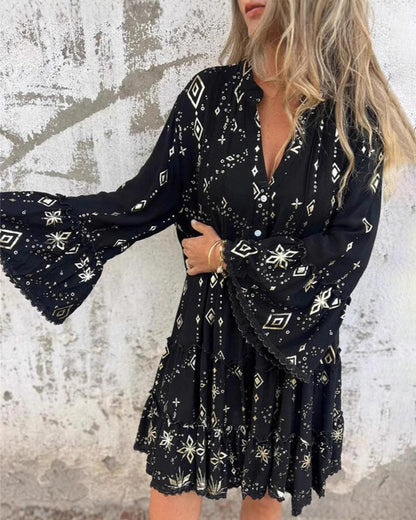 Lace Sleeve Hollow Out Oversized Dress