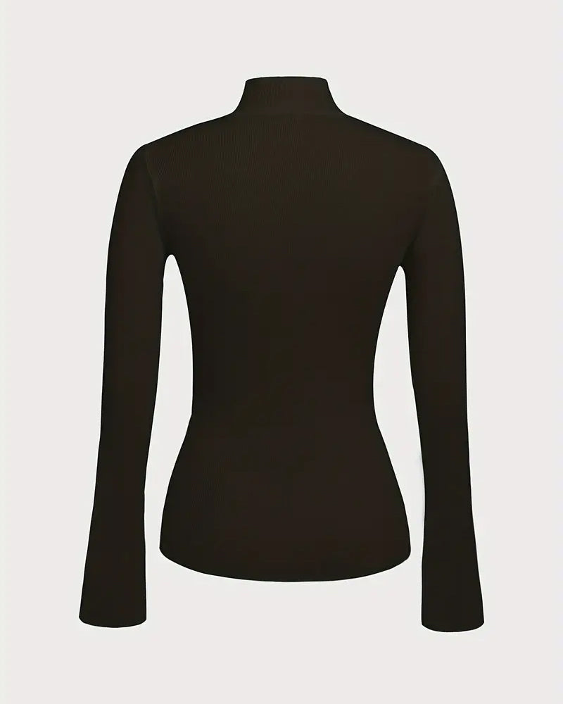 Stand Collar Cross Button Sweater