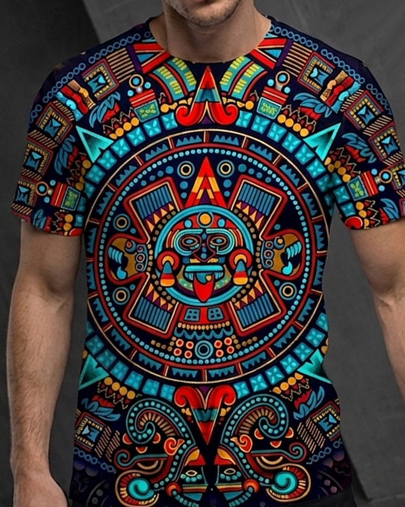 Crew Neck Printed Men's T-Shirt