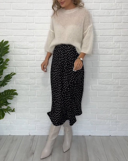 Simple Polka Dot Slim Skirt 2024 f/w skirts