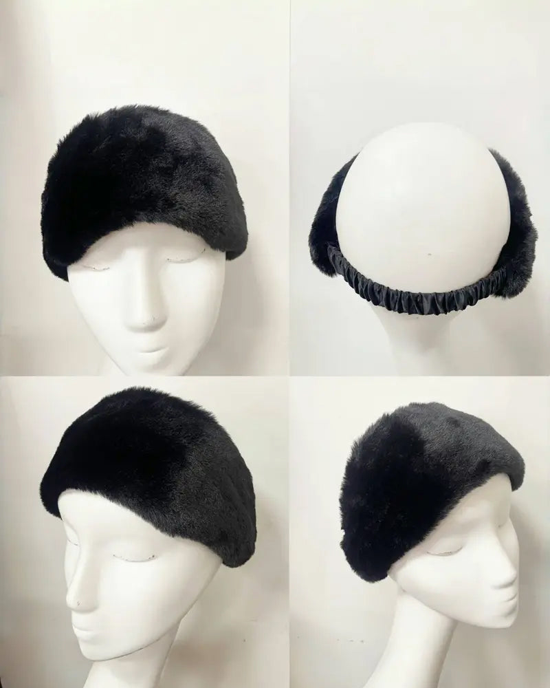 Wide Edge Soft Warm Windproof Cold-Proof Fuzzy Headband 2024 f/w accessoires spring