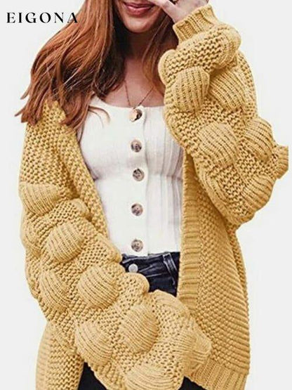 Open Front Oversized Fashion Long Sleeve Cardigan Sweater Chartreuse cardigan cardigans clothes S.X.H Ship From Overseas Sweater sweaters