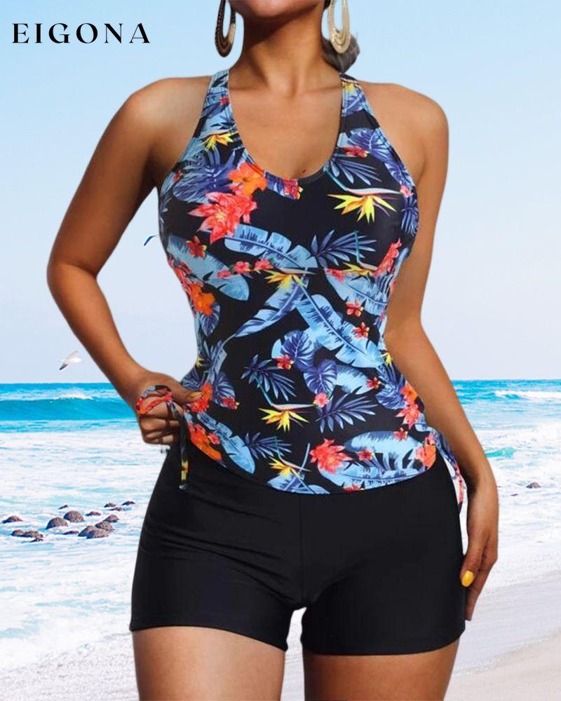 Floral and Leaves Print Tankinis 23BF Clothes Summer Swimwear Tankinis