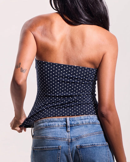 Halter Neck Polka Dot Tank Top