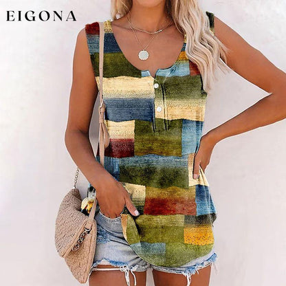 Vintage Color Block Tank Top best Best Sellings clothes Plus Size Sale tops Topseller