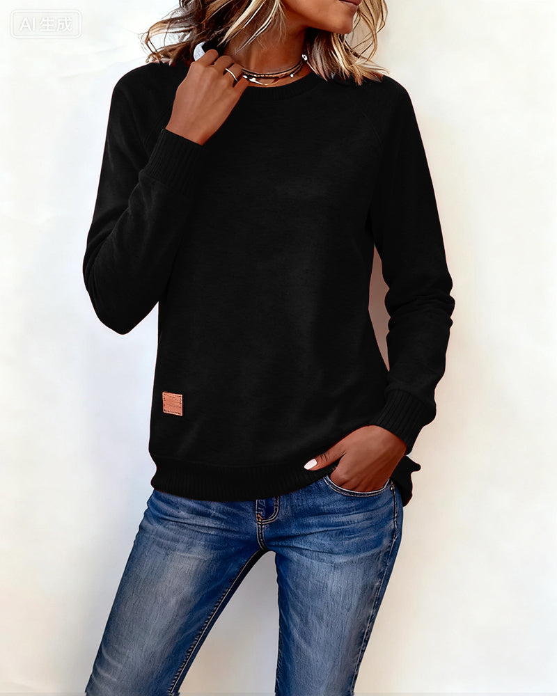Round Neck Fashionable Casual Sweatshirt