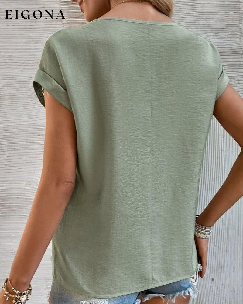 Cutout Solid color T-shirt 23BF clothes Short Sleeve Tops Spring Summer T-shirts Tops/Blouses