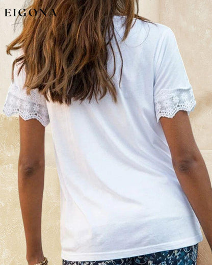 Lace T-Shirt with short sleeves 23BF clothes Short Sleeve Tops Summer T-SHIRTS Tops/Blouses