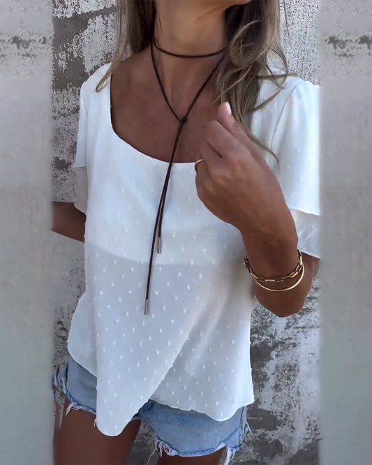 Double-Layer Three-Dimensional Flower Blouse