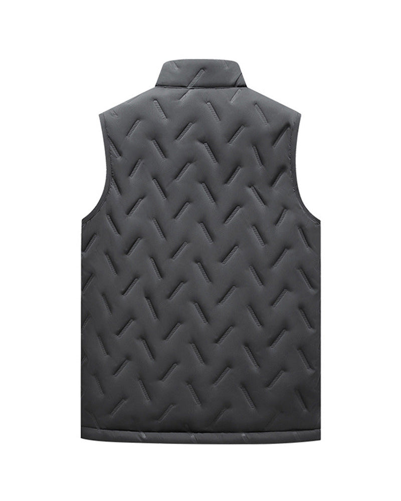 Unisex Winter Warm Casual Sleeveless Quilted Vest With Fleece Lining 2024 f/w coats