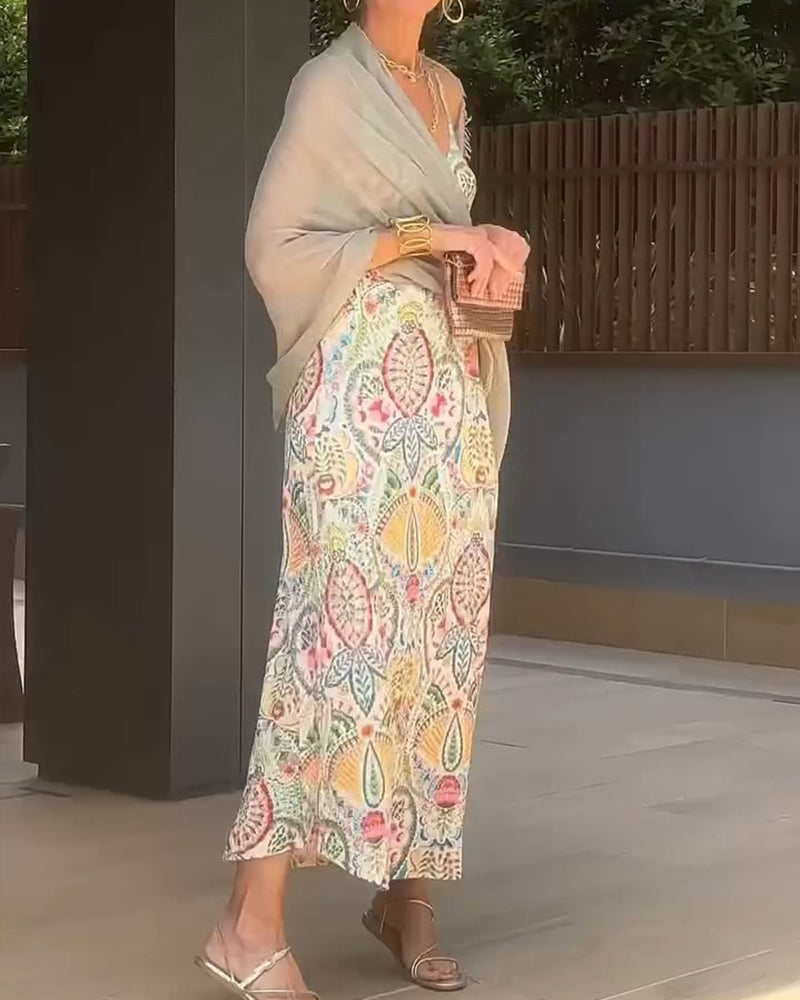 Printed Cami Maxi Dress