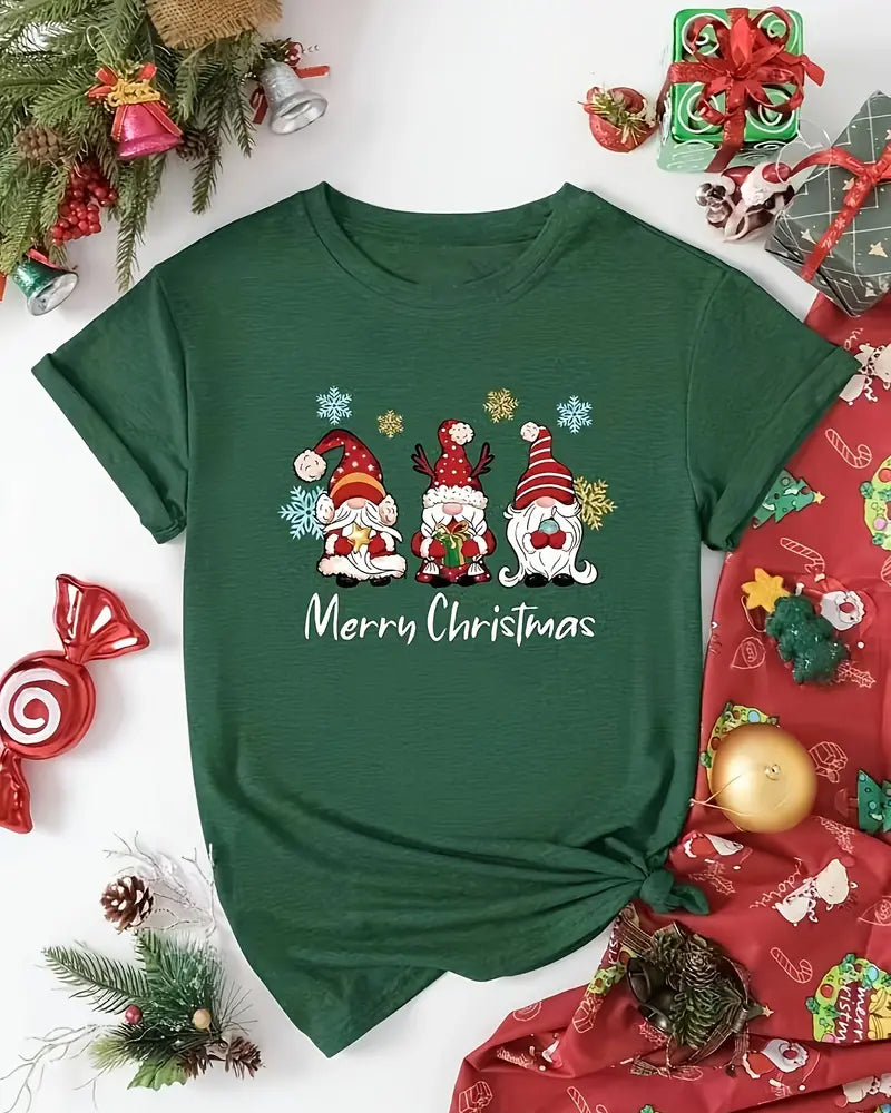 Cozy Christmas Dwarf Graphic Print Tee christmas summer t-shirts