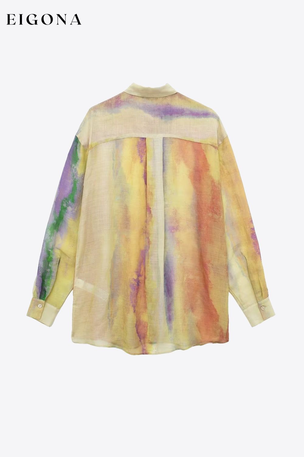 Tie-Dye Long Sleeve Shirt and Tied Skirt Set 2 pieces clothes Dragon-L long sleeve shirts long sleeve top long sleeve tops midi skirts set sets Ship From Overseas Shipping Delay 10/01/2023 - 10/03/2023 shirt shirts skirt skirts top tops