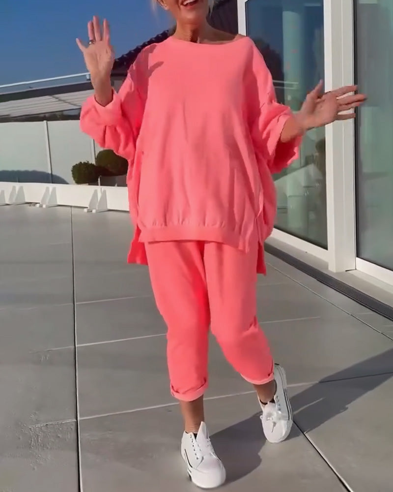 Solid Color Simple Casual Blouse