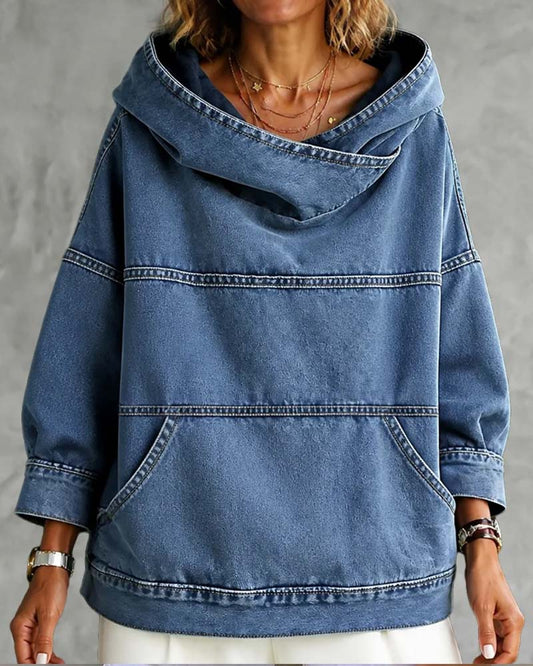 Mock Neck Long Sleeve Casual Top 2024 f/w blouses & shirts