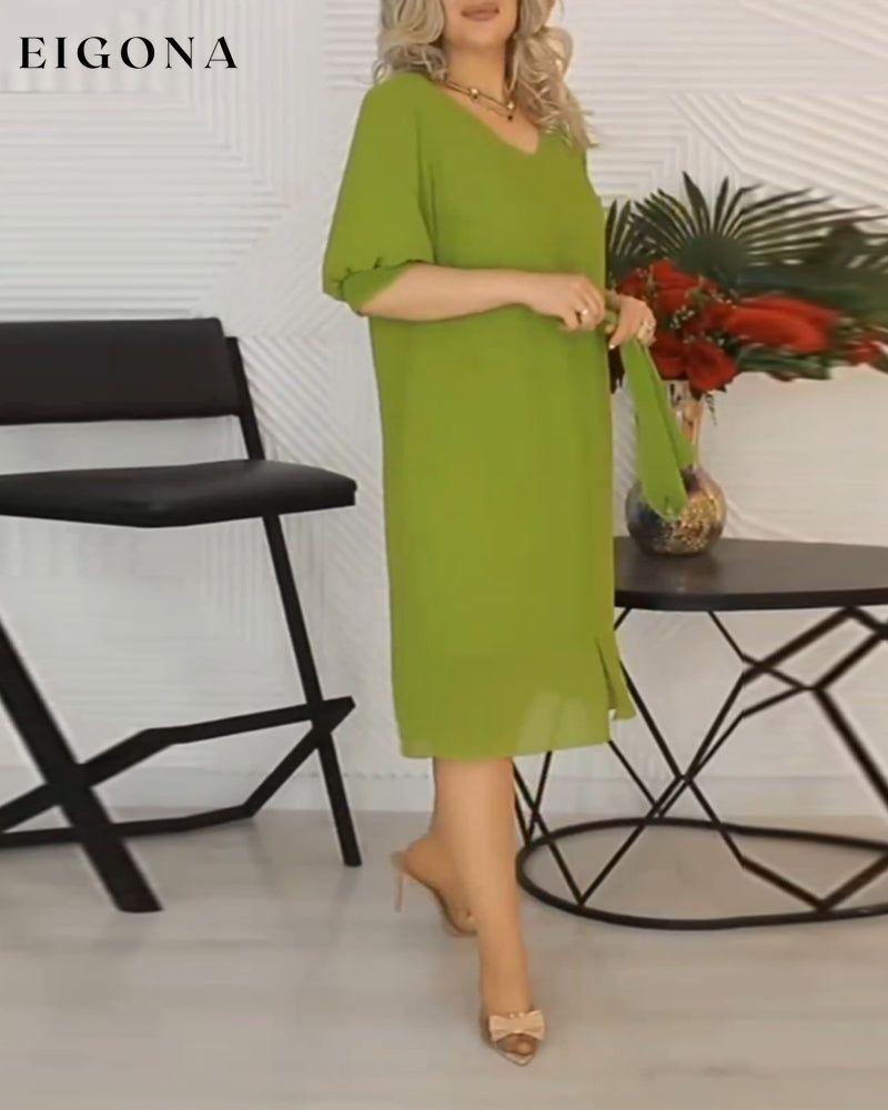 V neck Lantern sleeve dress casual dresses summer