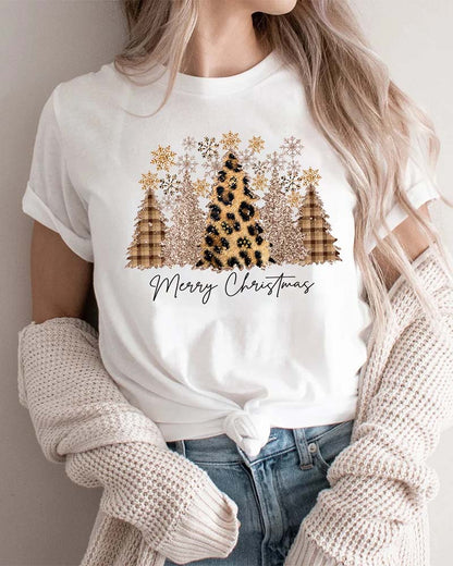 Fun Christmas tree casual T-shirt 2024 f/w christmas spring summer t-shirts