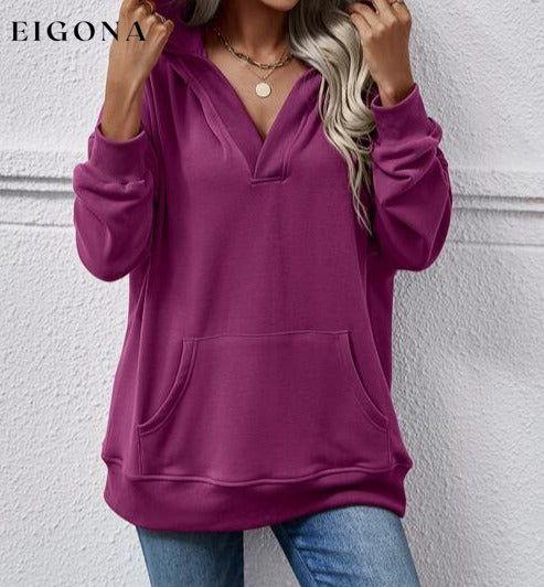 V-Neck Drop Shoulder Long Sleeve Hoodie Changeable clothes Ship From Overseas Sweater sweaters