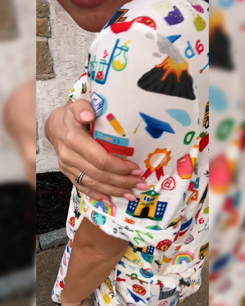 Printed Casual Comfortable Two-Piece Set