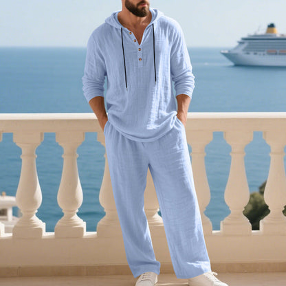 Fashion Men's Casual Long Two-Piece Set