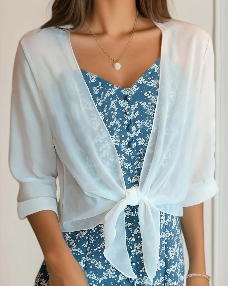 Sheer Chiffon Short Sleeve Sun Protection Cover-Up cover-ups spring summer