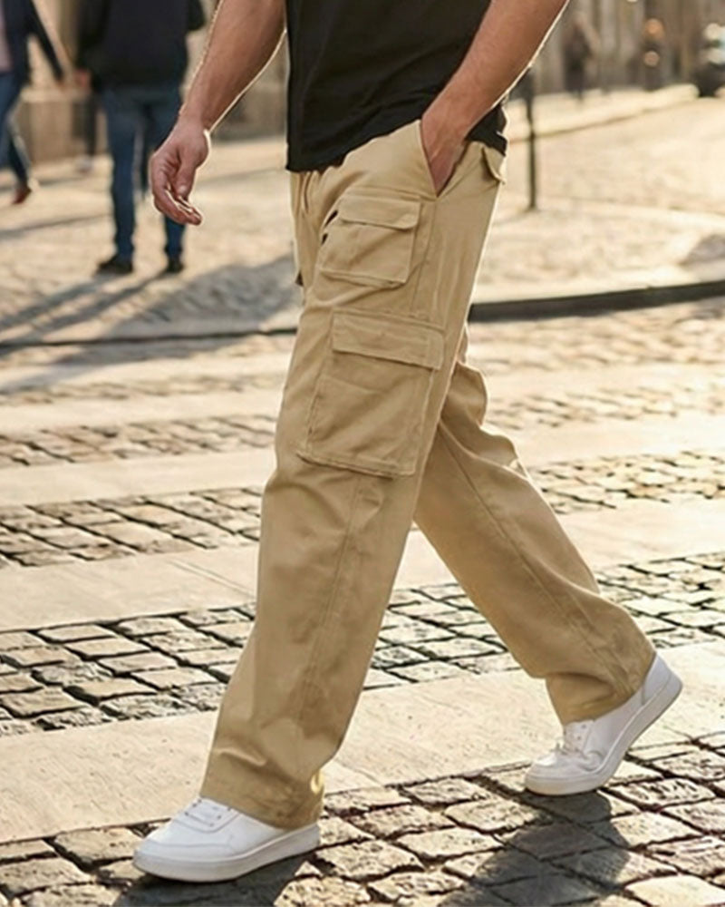 Men's Multi-Pocket Straight-Leg Cargo Pants