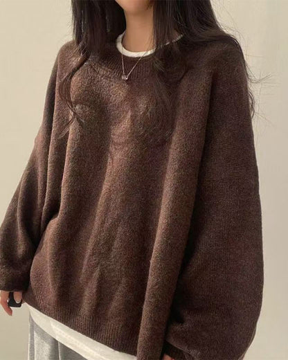 Crew Neck Side Slit Pullover