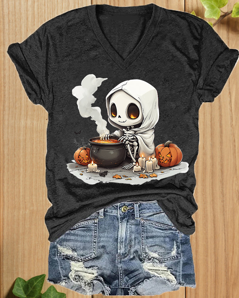 Halloween cute ghost print T-shirt 2024 f/w halloween spring summer t-shirts