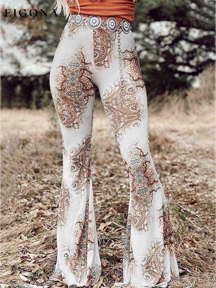 Printed Bodyline Flare Pants clothes Ship From Overseas SYNZ trend