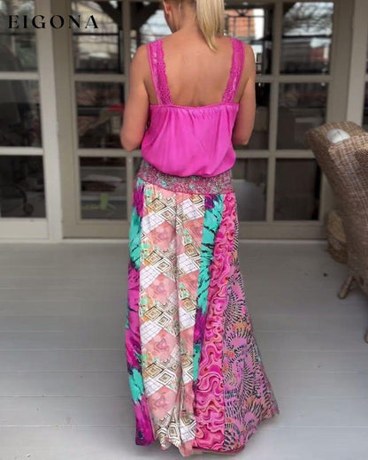 Colorful loose wide-leg pants pant spring summer