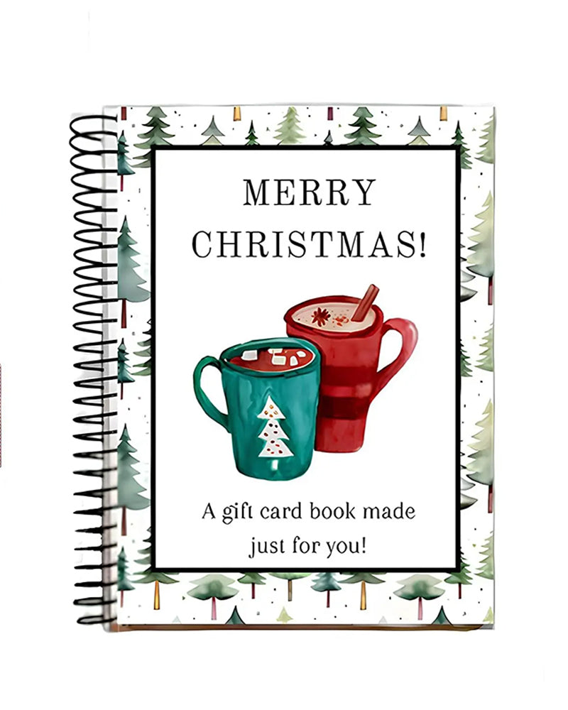Christmas Gift Card Book – DIY Spiral Bound, 5x7 Inch, Colorful, Personalized Holder for Family, Friends & Students