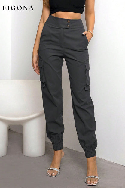 High Waist Cargo Pants Charcoal bottoms clothes pants Ringing-N Ship From Overseas Women's Bottoms