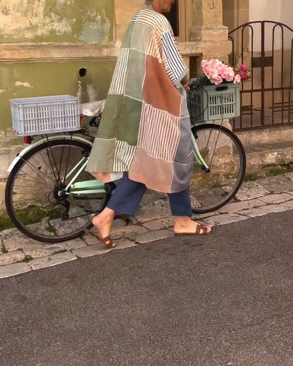 Plaid Striped Patchwork Loose Dress