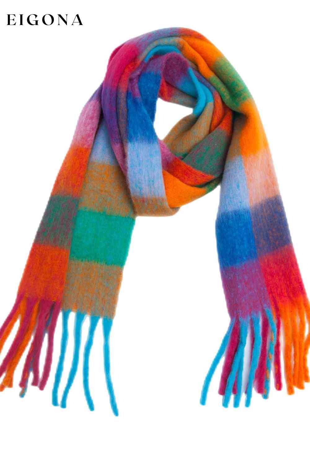 Fringe Detail Polyester Scarf Style I One Size clothes J*H misc scarf Ship From Overseas