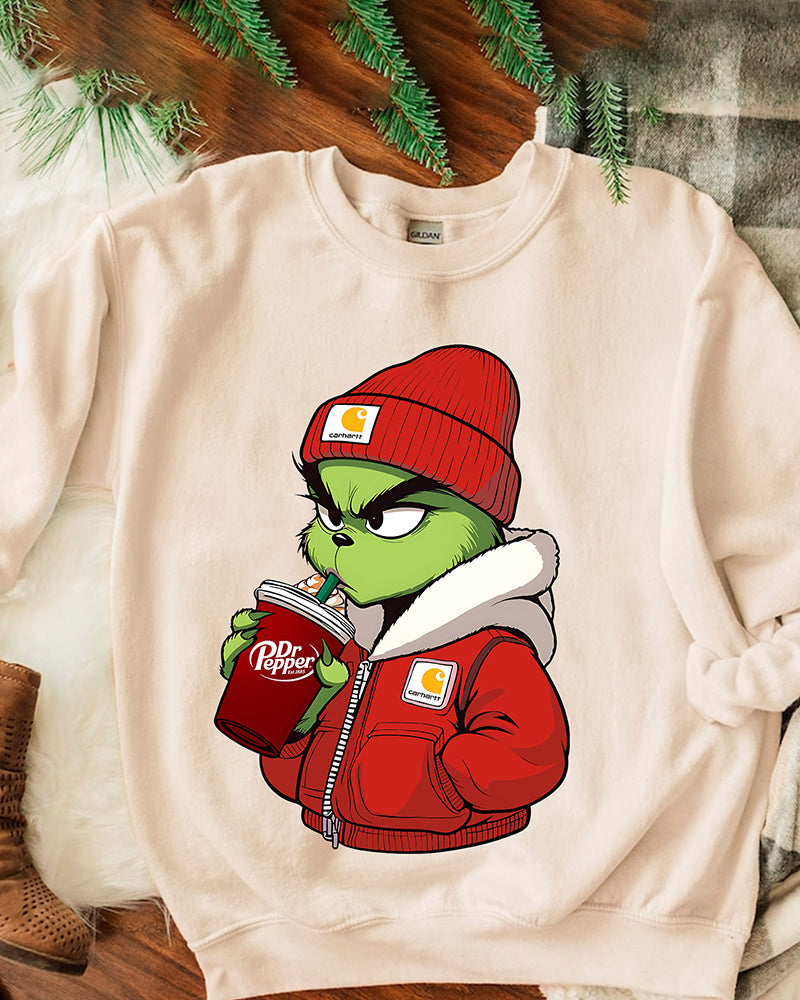 The Ginch Drink Dr Pepper Sweatshirt 2024 f/w christmas grinch sweatshirts