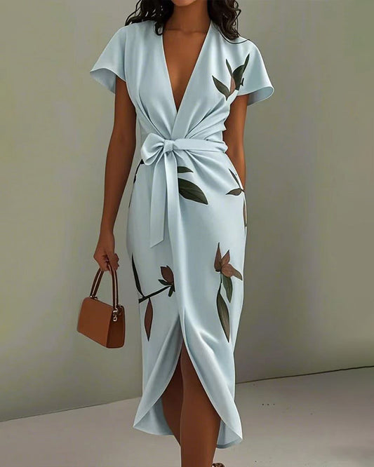 Floral Print Waist Tie Dress casual dresses spring summer