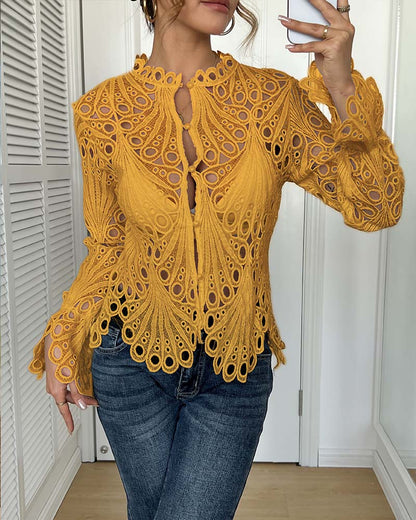 Cut-Out Bell Sleeve Coat