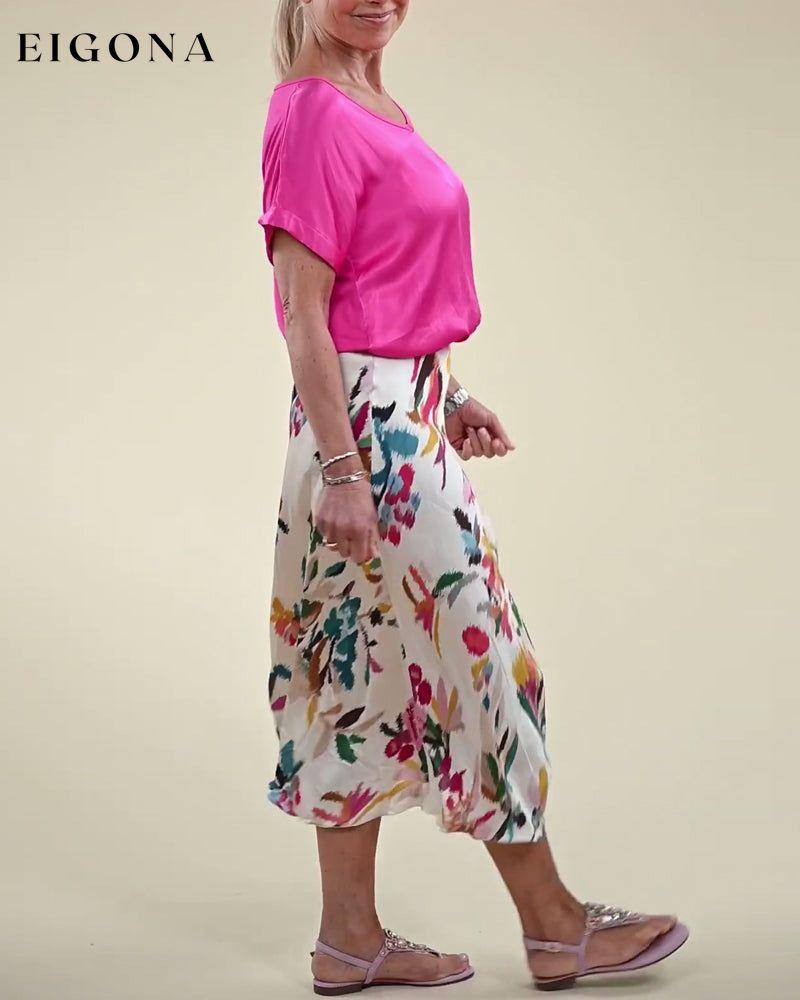 Floral print elegant skirt skirts spring summer