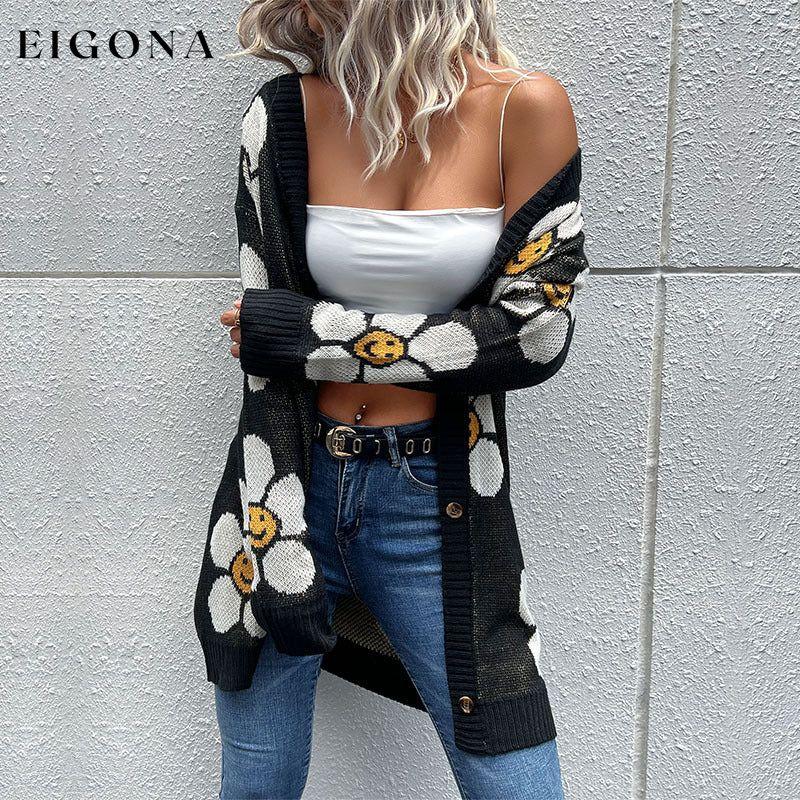 Floral Button Down Longline Cardigan clothes cárdigan Hundredth Ship From Overseas sweater sweaters top